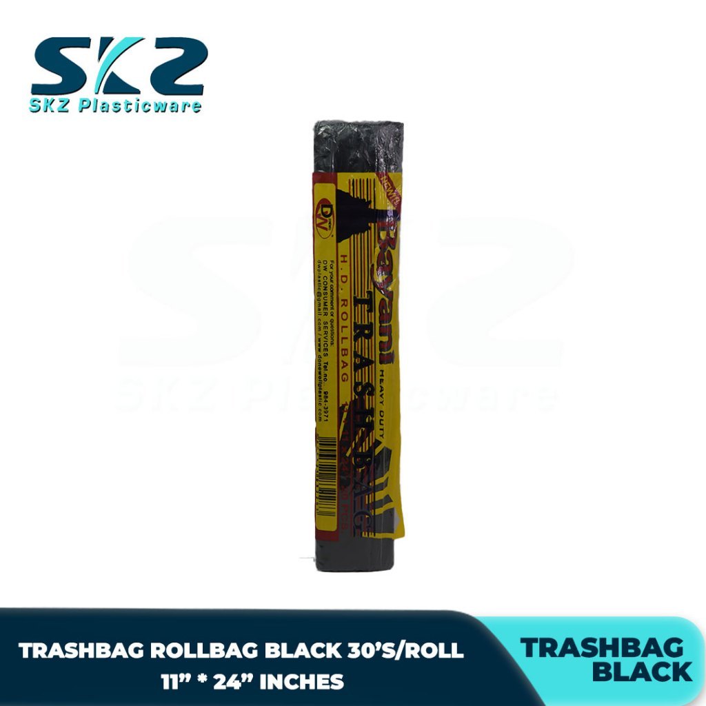 SKZ Plastic Trash bag black rollbag available sizes 20,30,40 pcs per roll