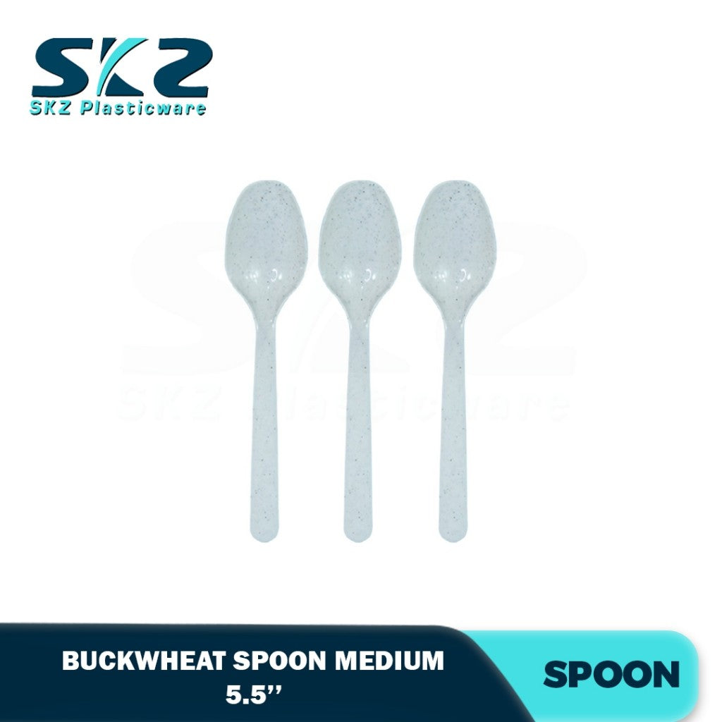 Skz Eco-Friendly Buckwheat Spoon & Fork Medium Size 25pcs