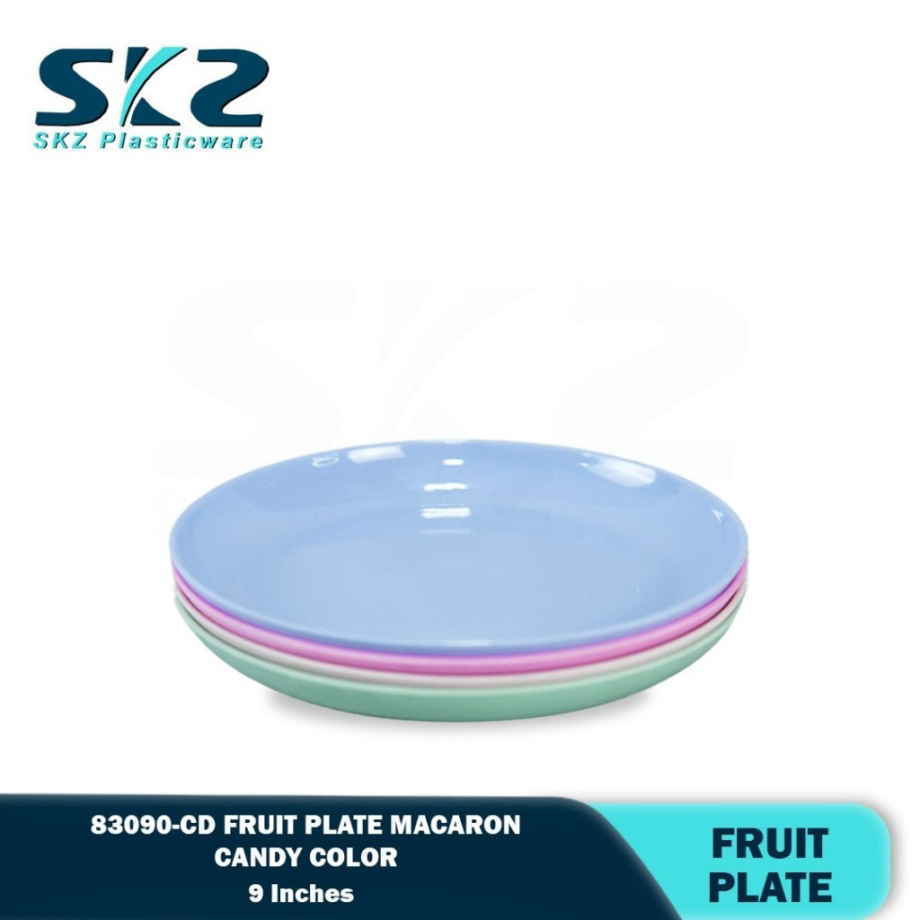 SKZ 83090-CD 9"inches FRUIT PLATE  Reusable Wave Design Plastic Round Plate Dinnerware Plates Plato