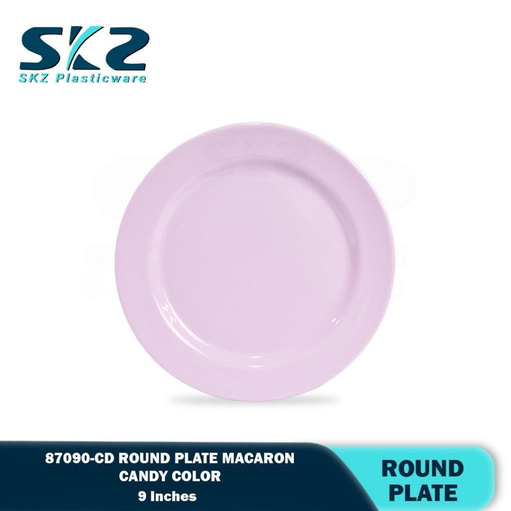 SKZ 87090-CD 9"inches ROUND PLATE Reusable Wave Design Plastic Round Plate Dinnerware Plates Plato