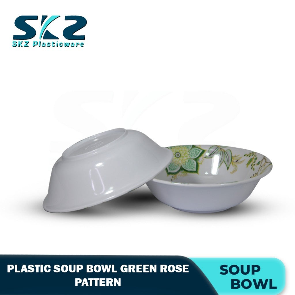 MELAMINE PLASTIC SALAD BOWL, SERVING BOWL, AND VEGETABLE BOWL ROSE PATTERN