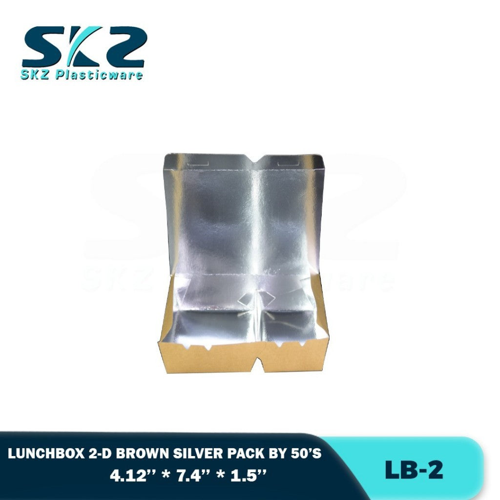 SKZ LUNCH BOX 2 and 3 DIVISION WHITE & BROWN-SILVER LAMINATED