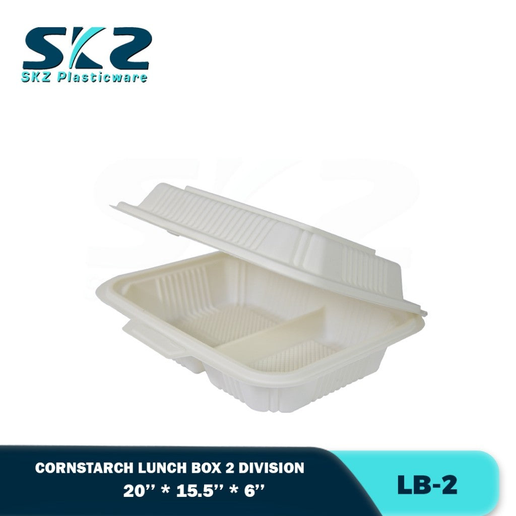 Skz Cornstarch LunchBox 2 division Biodegradable 750 & 1000ml