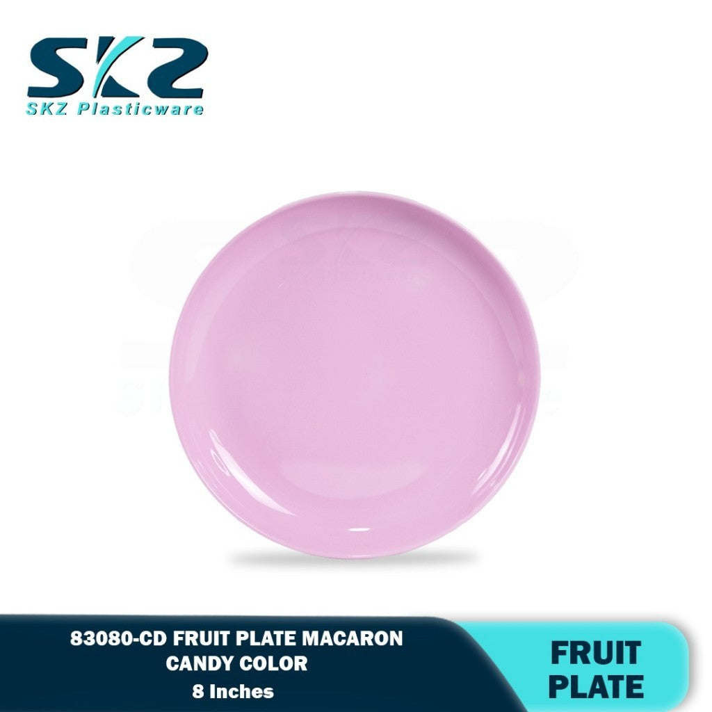 SKZ 83080-CD 8"inches FRUIT PLATE  Reusable Wave Design Plastic Round Plate Dinnerware Plates