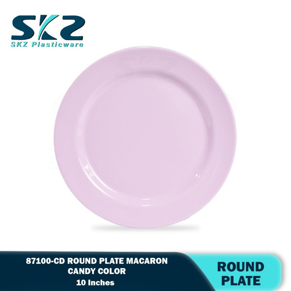 SKZ 87100-CD 10"inches ROUND PLATE  Reusable Wave Design Plastic Round Plate Dinnerware Plates Plato