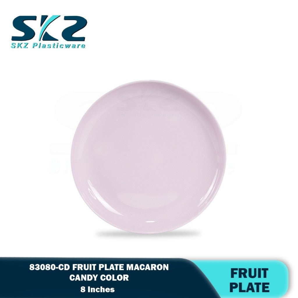SKZ 83080-CD 8"inches FRUIT PLATE  Reusable Wave Design Plastic Round Plate Dinnerware Plates