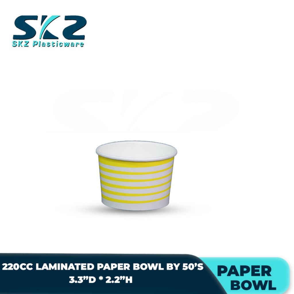 SKZ Paper Bowl Laminated with design 220cc 1box