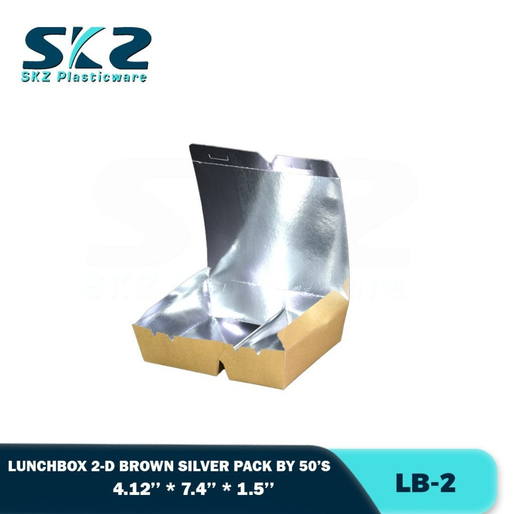 SKZ LUNCH BOX 2 and 3 DIVISION WHITE & BROWN-SILVER LAMINATED