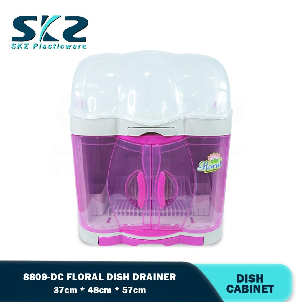 8809-DC Floral Dish Cabinet