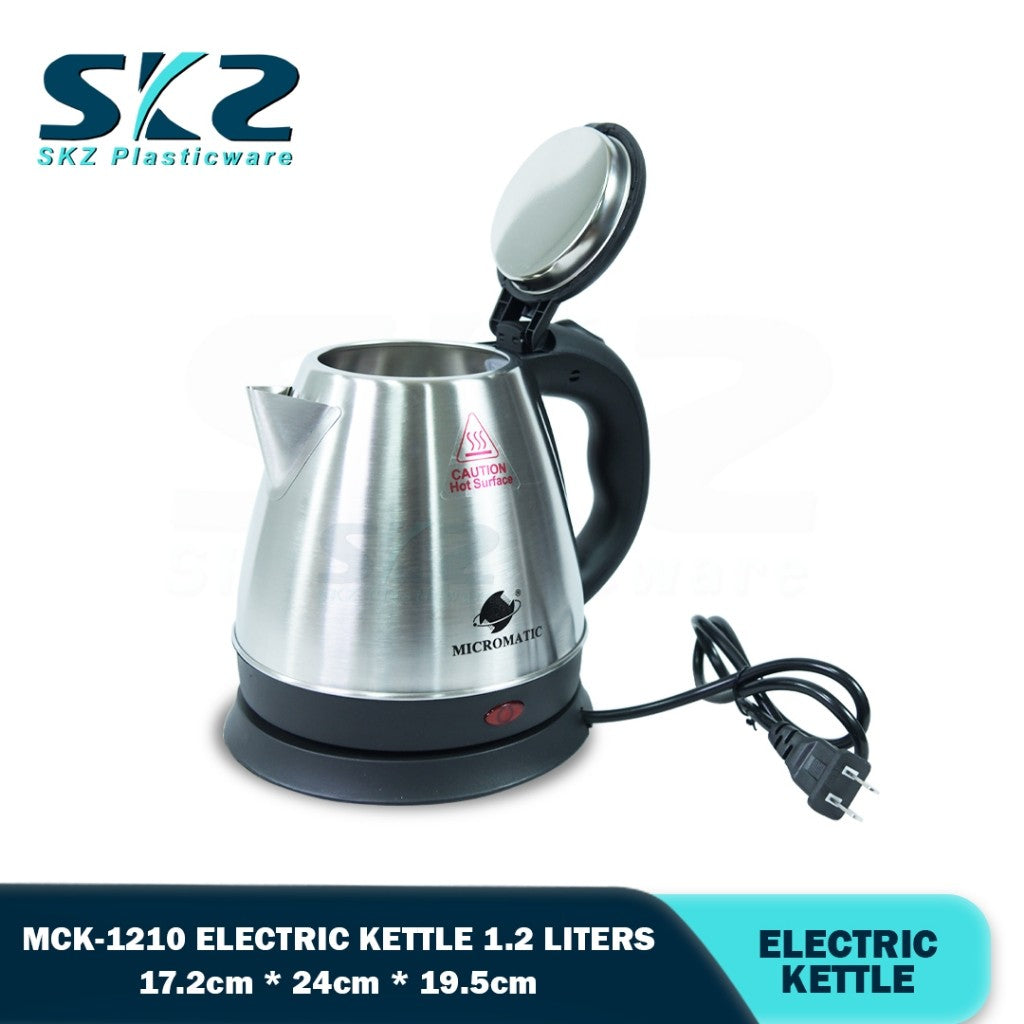 MICROMATIC MCK-1210 1.2L Electric Cordless Kettle Stainless