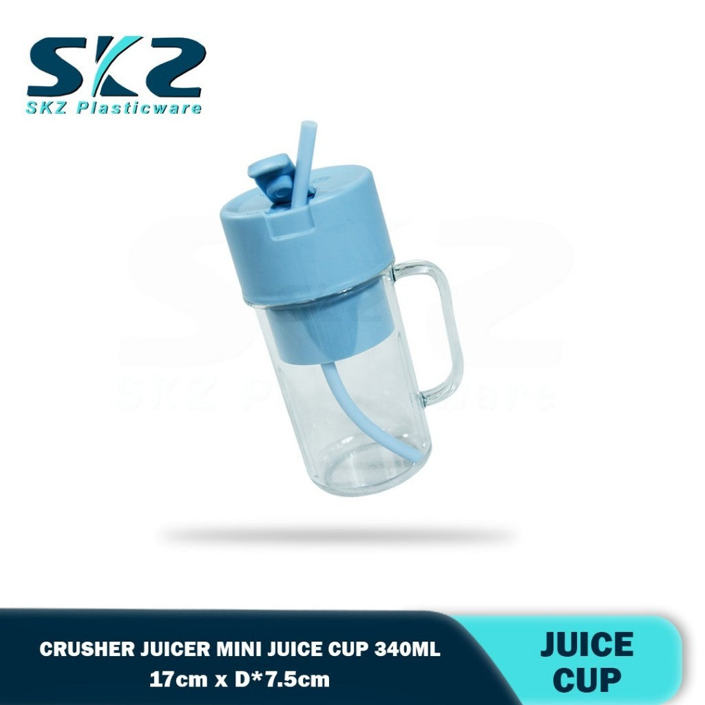 SKZ A1-1175 Portable Juicer with 6 Blade and Silicone Straw (Pink/Blue)