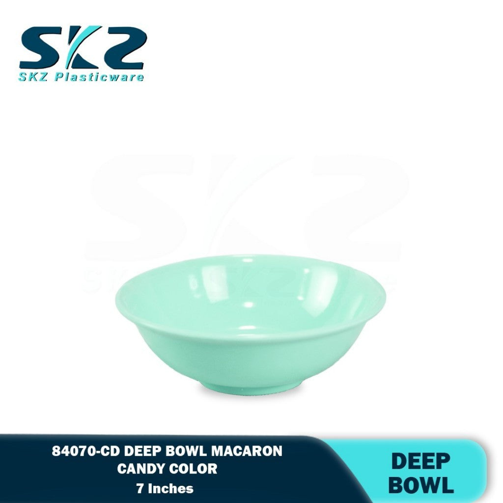 SKZ 84070-CD 7" inches DEEP BOWLREUSABLE PLASTIC BOWL/DINNERWARE MANGKOK CEREAL BOWL/CANDY COLOR