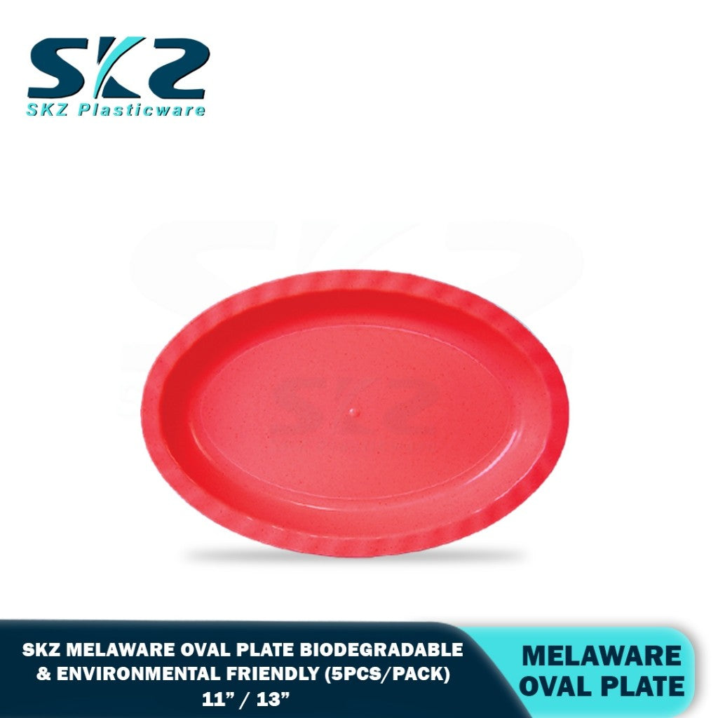 SKZ Melaware Oval Plate 11 inches/13 inches 5pcs/pack Biodegradable & enviromental friendly