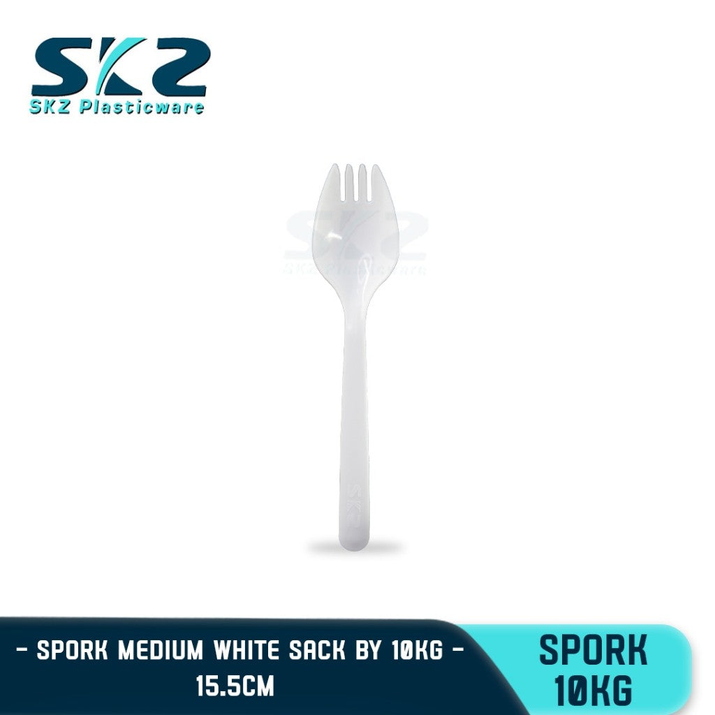 SKZ Disposable Spork Medium White 1kg Pack