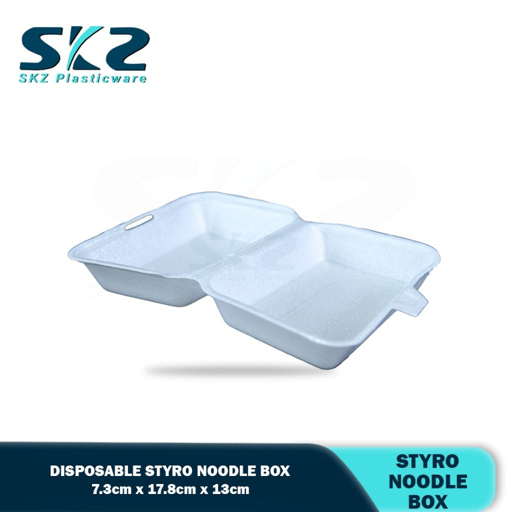 SKZ [ 100 Pcs ] NOODLE BOX STYRO - DISPOSABLE STYRO, FOOD STYRO, MEAL BOX, CHICKEN BOX