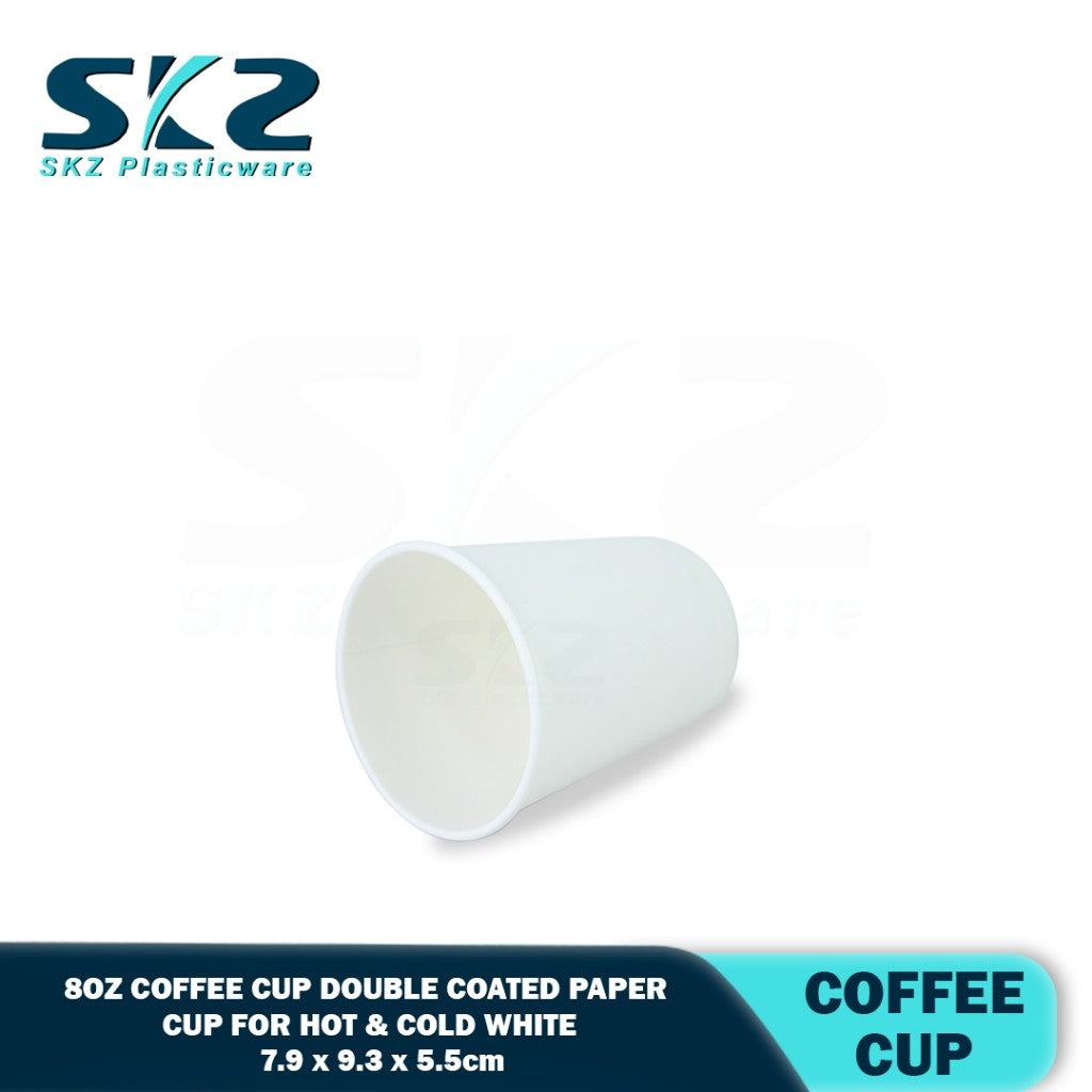 SKZ 8oz Coffee cup double coated paper cup for hot & cold 25pcs/pack