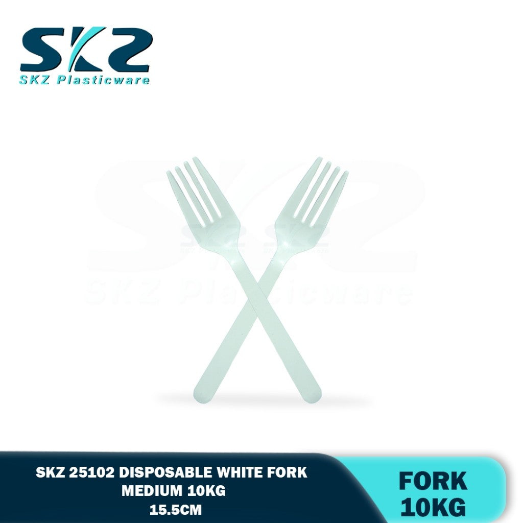 SKZ Disposable Spoon and Fork  White Medium 10kg box