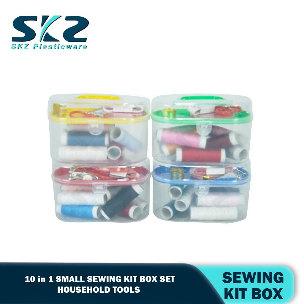 skz Sewing Kit Box Set 10 in 1 Small Household Sewing Tools Portable Sewing Kit