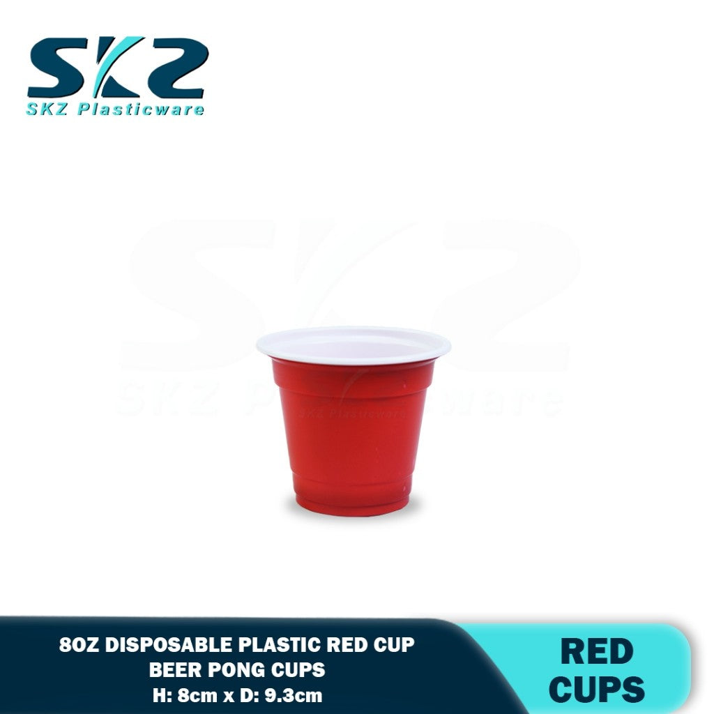 SKZ [50 PCS] RED PARTY PLASTIC HARD CUPS (8 oz, 12oz, 16oz) PARTY CUPS DRINKING CUPS