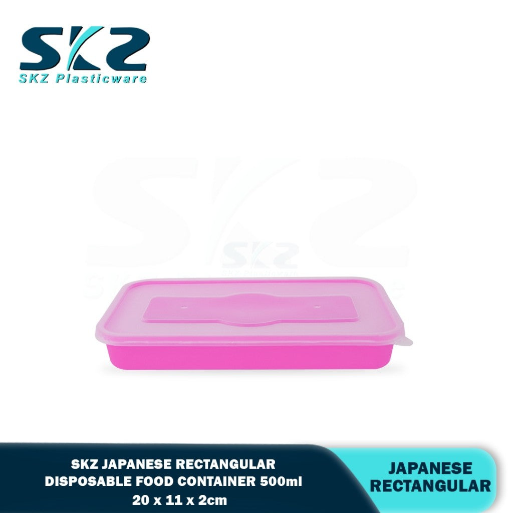 SKZ  Japanese Bento JB-500 Rectangular Assorted Color  Microwavable Container 500ml