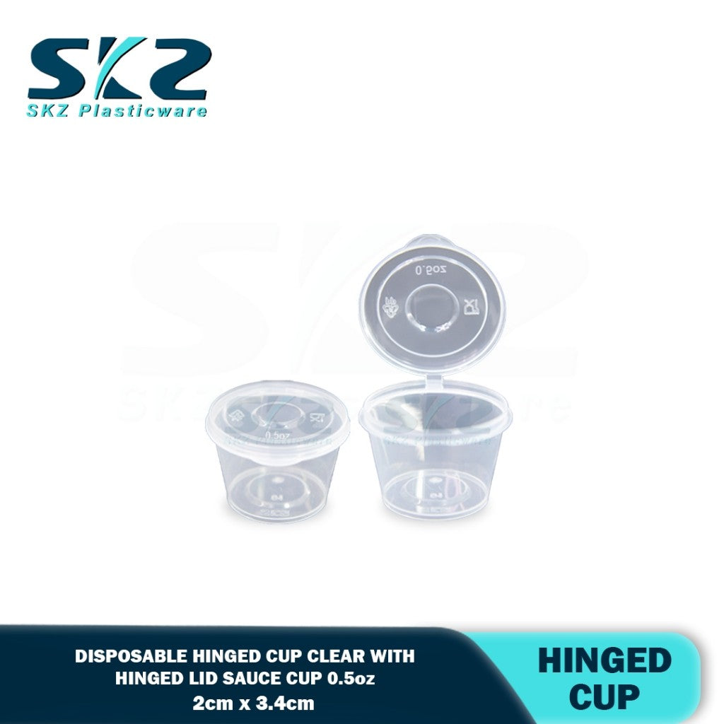 SKZ 0.5 Hinged Cup clear 100pcs