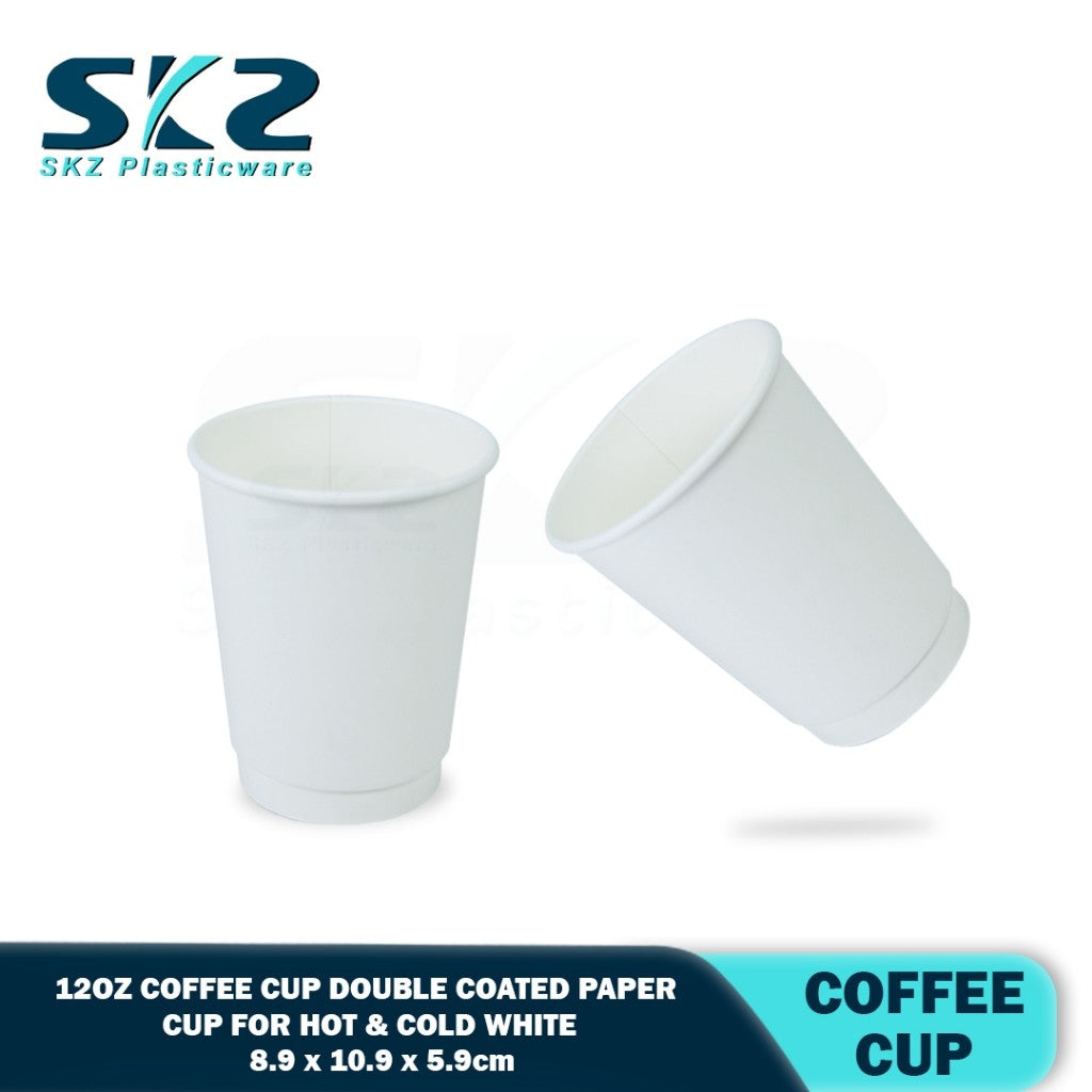 SKZ 12oz Coffee cup double coated paper cup for hot & cold 25pcs/pack