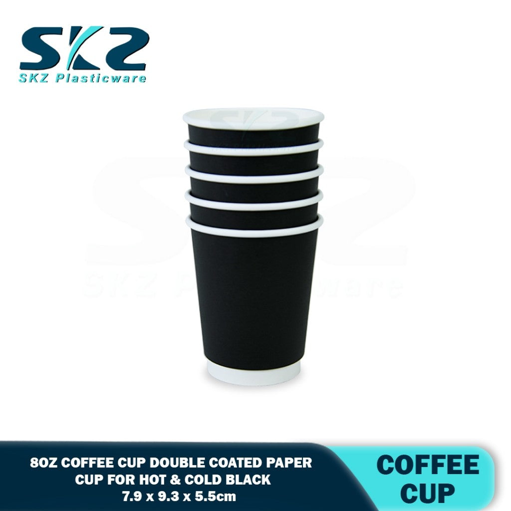 SKZ 8oz Coffee cup double coated paper cup for hot & cold 25pcs/pack