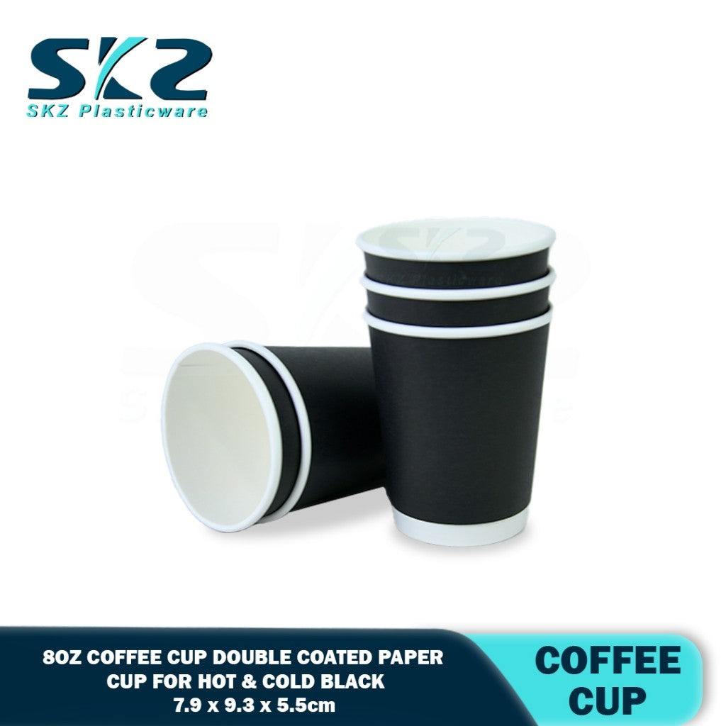 SKZ 8oz Coffee cup double coated paper cup for hot & cold 25pcs/pack