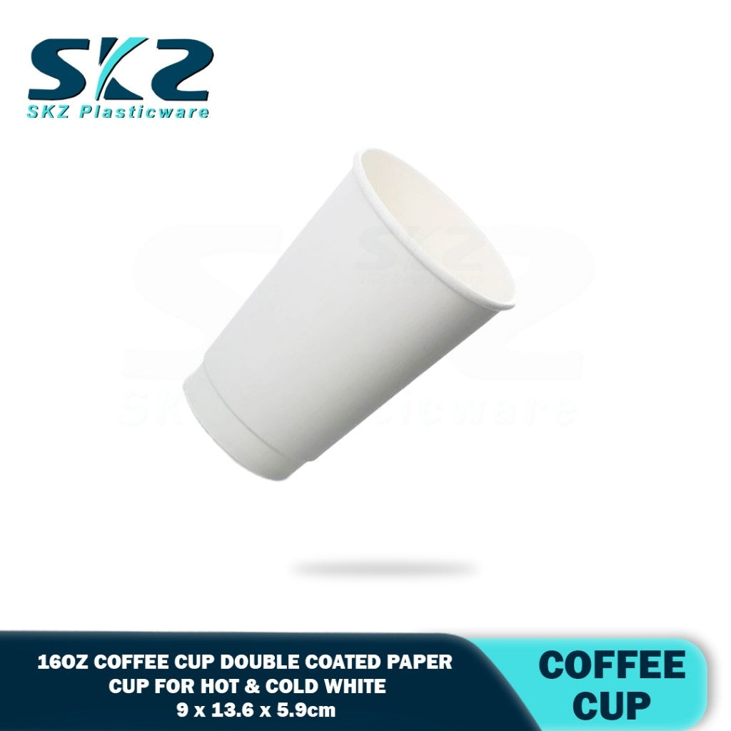 SKZ 16oz Coffee cup double coated paper cup for hot & cold 25pcs/pack