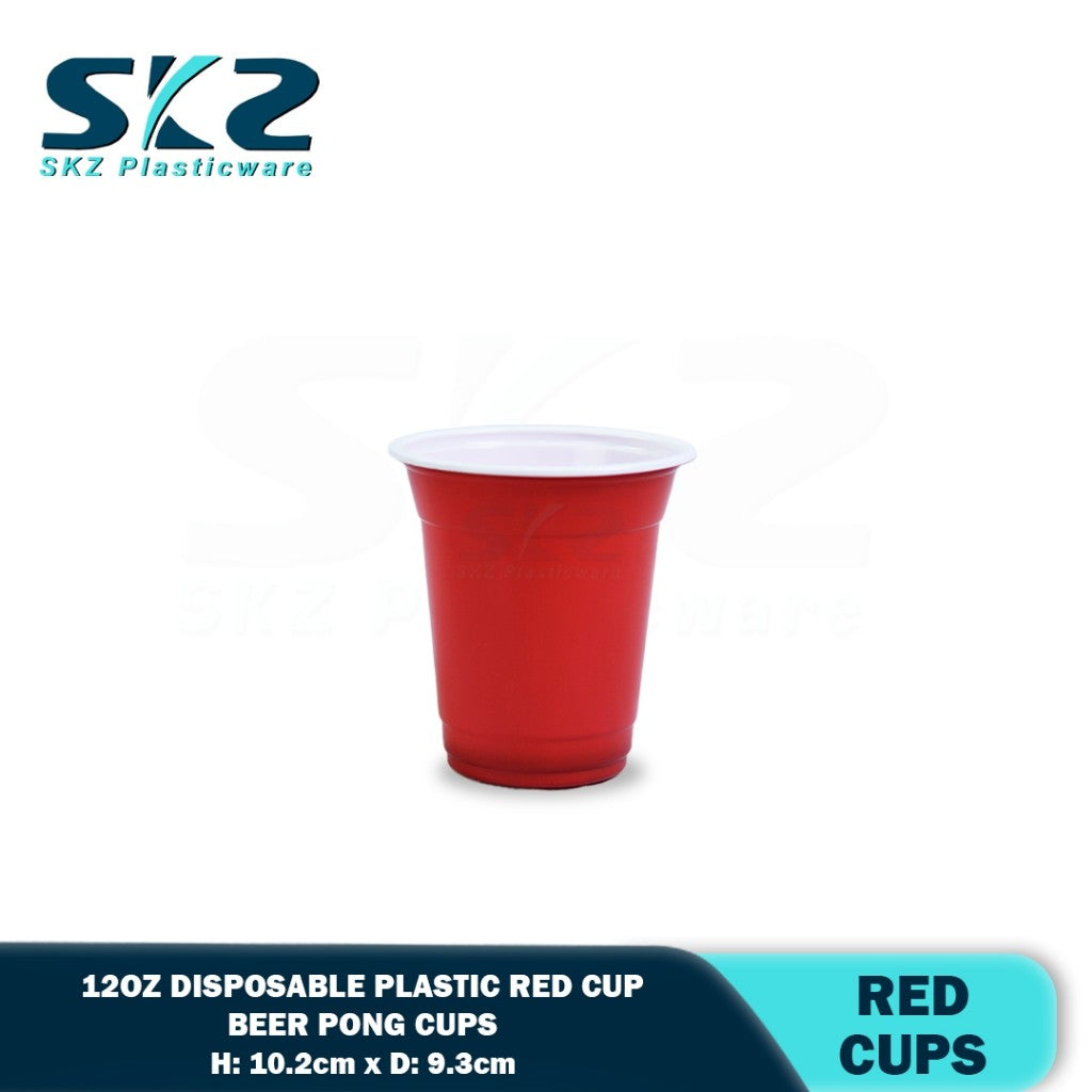 SKZ [50 PCS] RED PARTY PLASTIC HARD CUPS (8 oz, 12oz, 16oz) PARTY CUPS DRINKING CUPS