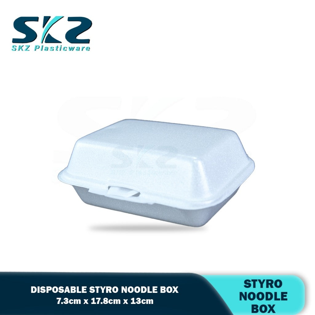 SKZ [ 100 Pcs ] NOODLE BOX STYRO - DISPOSABLE STYRO, FOOD STYRO, MEAL BOX, CHICKEN BOX