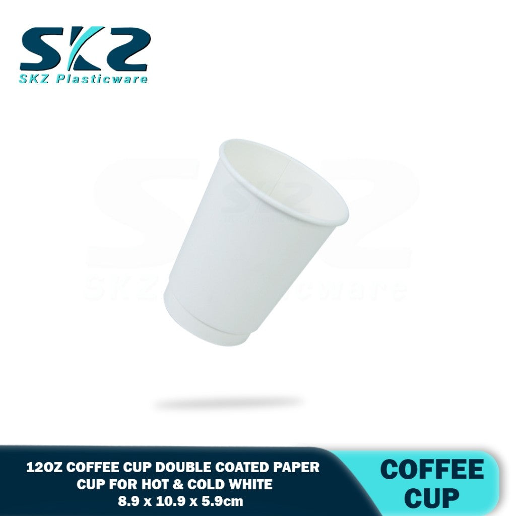 SKZ 12oz Coffee cup double coated paper cup for hot & cold 25pcs/pack