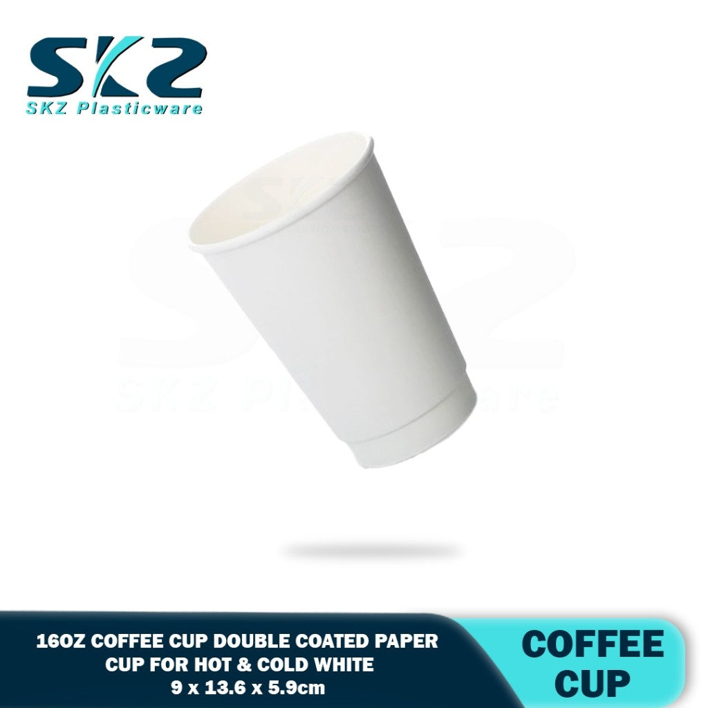 SKZ 16oz Coffee cup double coated paper cup for hot & cold 25pcs/pack