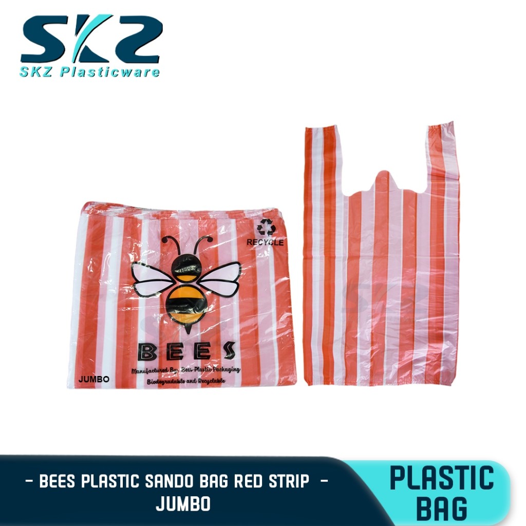Bees Big size Plastic sando bag Jumbo stripe plastic 40pcs