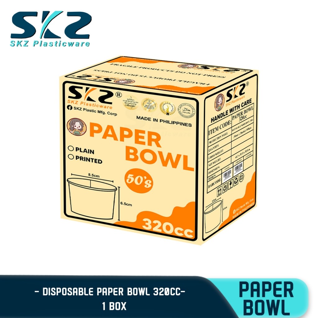 SKZ Paper Bowl Laminated with design 320cc 1box