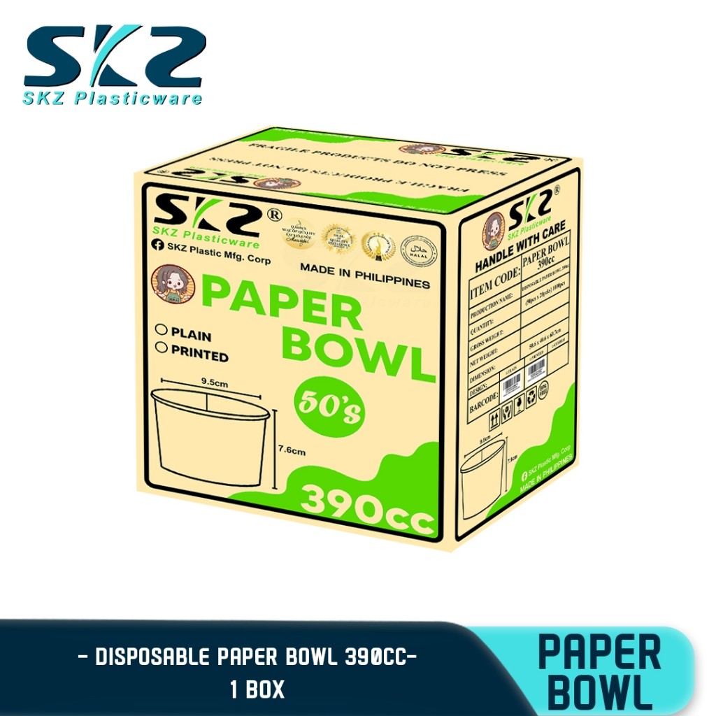 SKZ Paper Bowl Laminated  390cc 1box