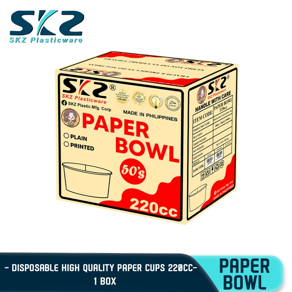 SKZ Paper Bowl Laminated with design 220cc 1box