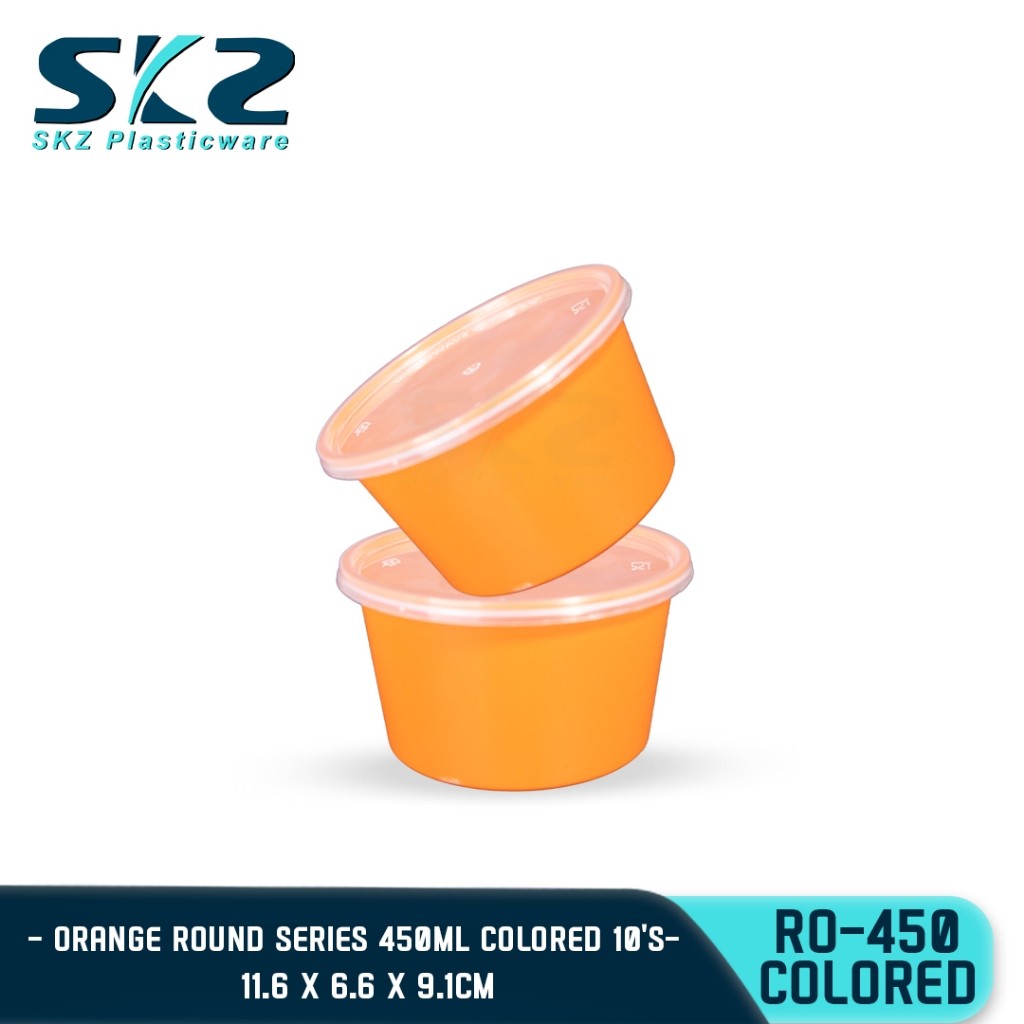 SKZ COLOREDCONTAINER ROUND SERIES R0450 450ml ENVIRONMENTAL FRIENDLY FOOD STORAGE MICROWAVABLE
