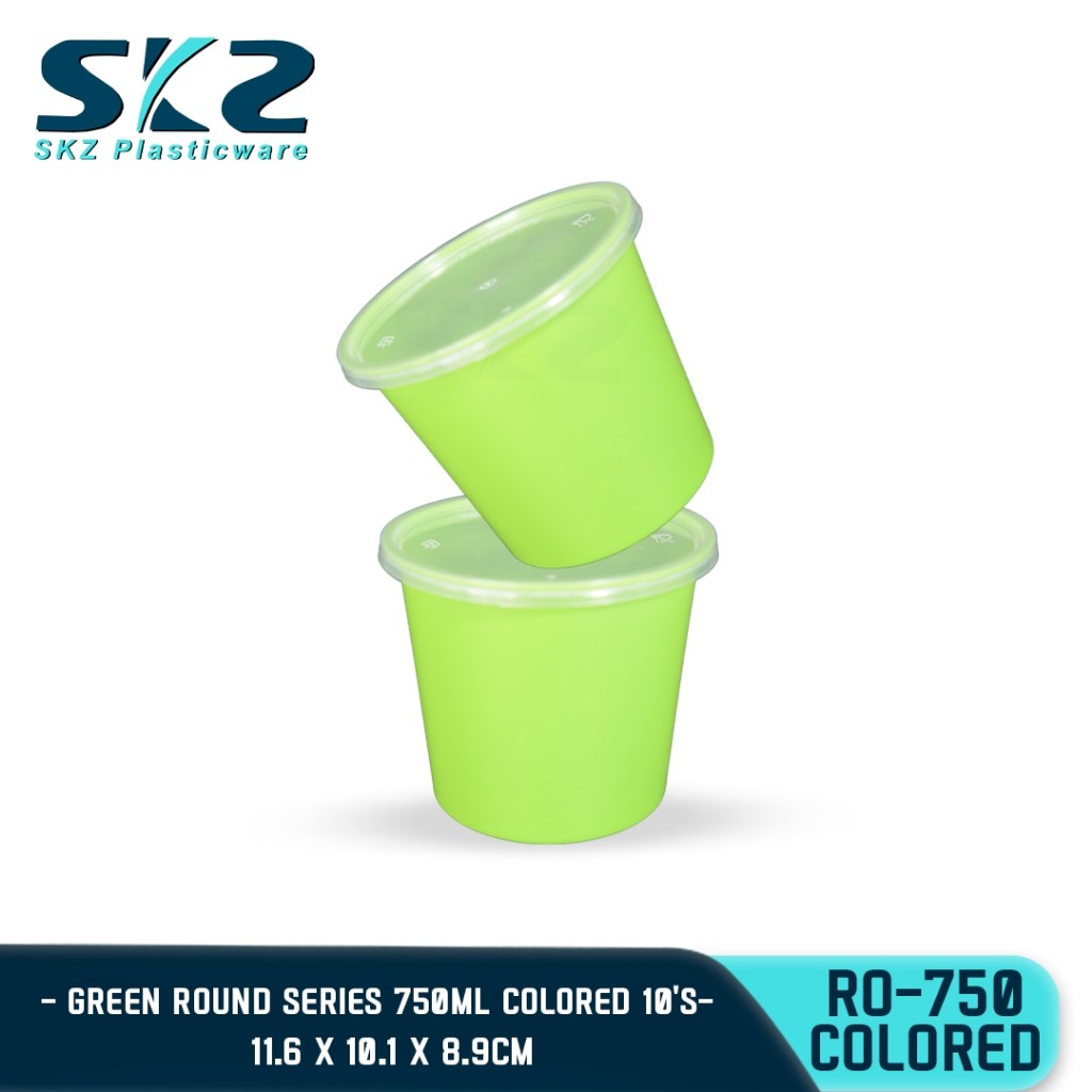 SKZ COLORED CONTAINER ROUND SERIES R0750 750ml ENVIRONMENTAL FRIENDLY FOOD STORAGE MICROWAVABLE