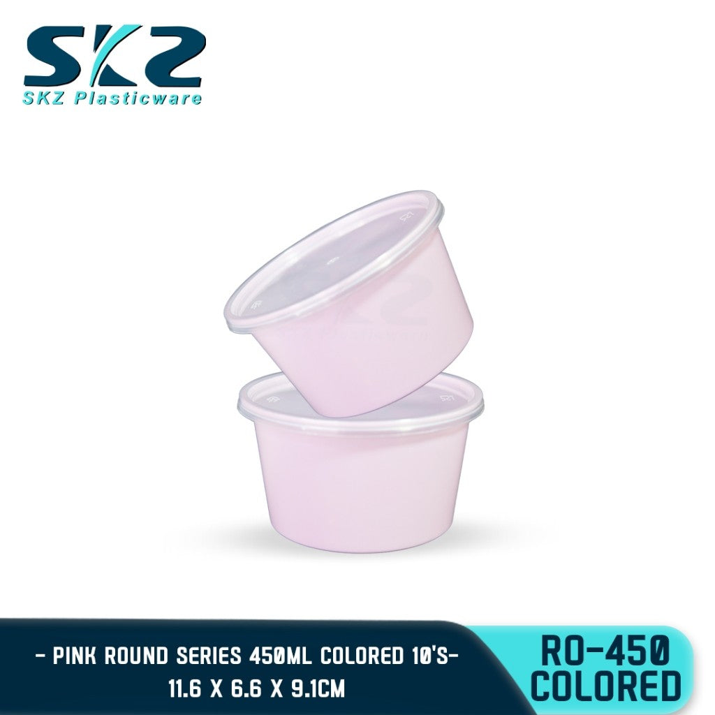 SKZ COLOREDCONTAINER ROUND SERIES R0450 450ml ENVIRONMENTAL FRIENDLY FOOD STORAGE MICROWAVABLE