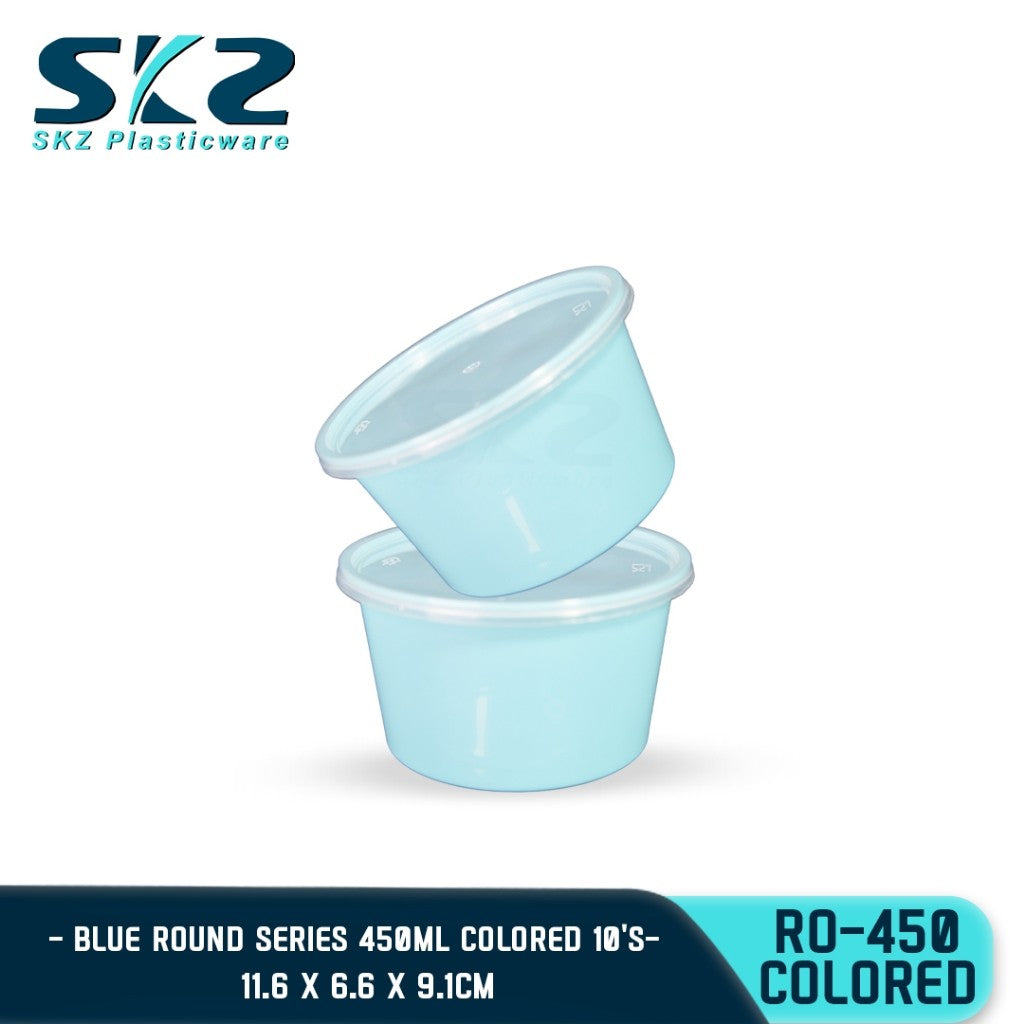 SKZ COLOREDCONTAINER ROUND SERIES R0450 450ml ENVIRONMENTAL FRIENDLY FOOD STORAGE MICROWAVABLE