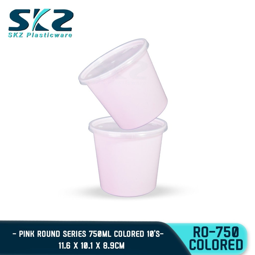 SKZ COLORED CONTAINER ROUND SERIES R0750 750ml ENVIRONMENTAL FRIENDLY FOOD STORAGE MICROWAVABLE