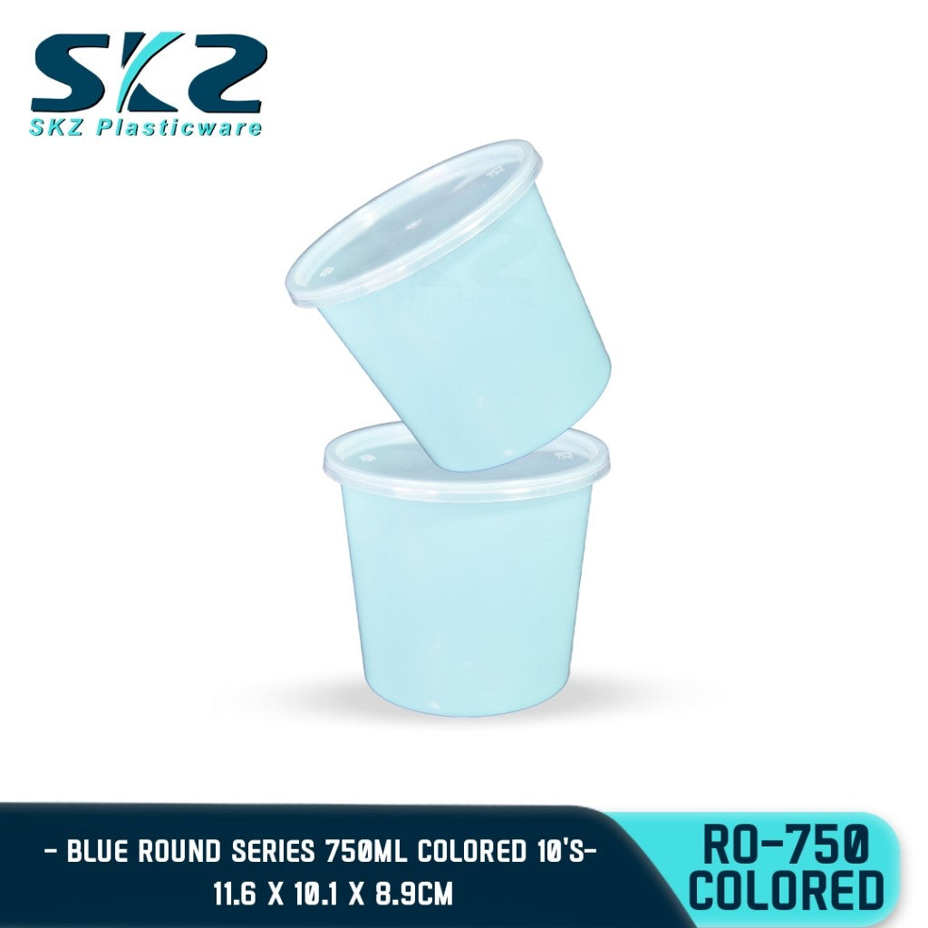 SKZ COLORED CONTAINER ROUND SERIES R0750 750ml ENVIRONMENTAL FRIENDLY FOOD STORAGE MICROWAVABLE