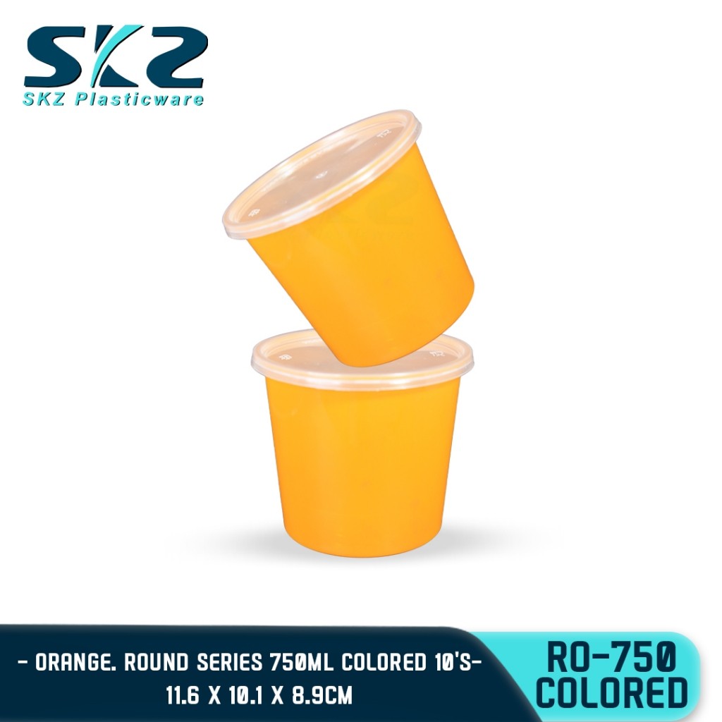 SKZ COLORED CONTAINER ROUND SERIES R0750 750ml ENVIRONMENTAL FRIENDLY FOOD STORAGE MICROWAVABLE
