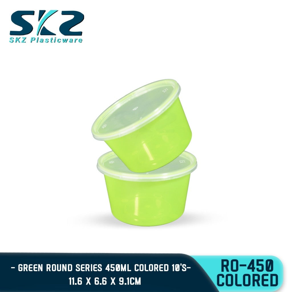 SKZ COLOREDCONTAINER ROUND SERIES R0450 450ml ENVIRONMENTAL FRIENDLY FOOD STORAGE MICROWAVABLE