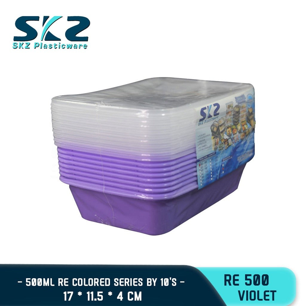 SKZ COLORED CONTAINER RECTANGULAR SERIES RE500 ENVIRONMENTAL FRIENDLY FOOD STORAGE MICROWAVABLE