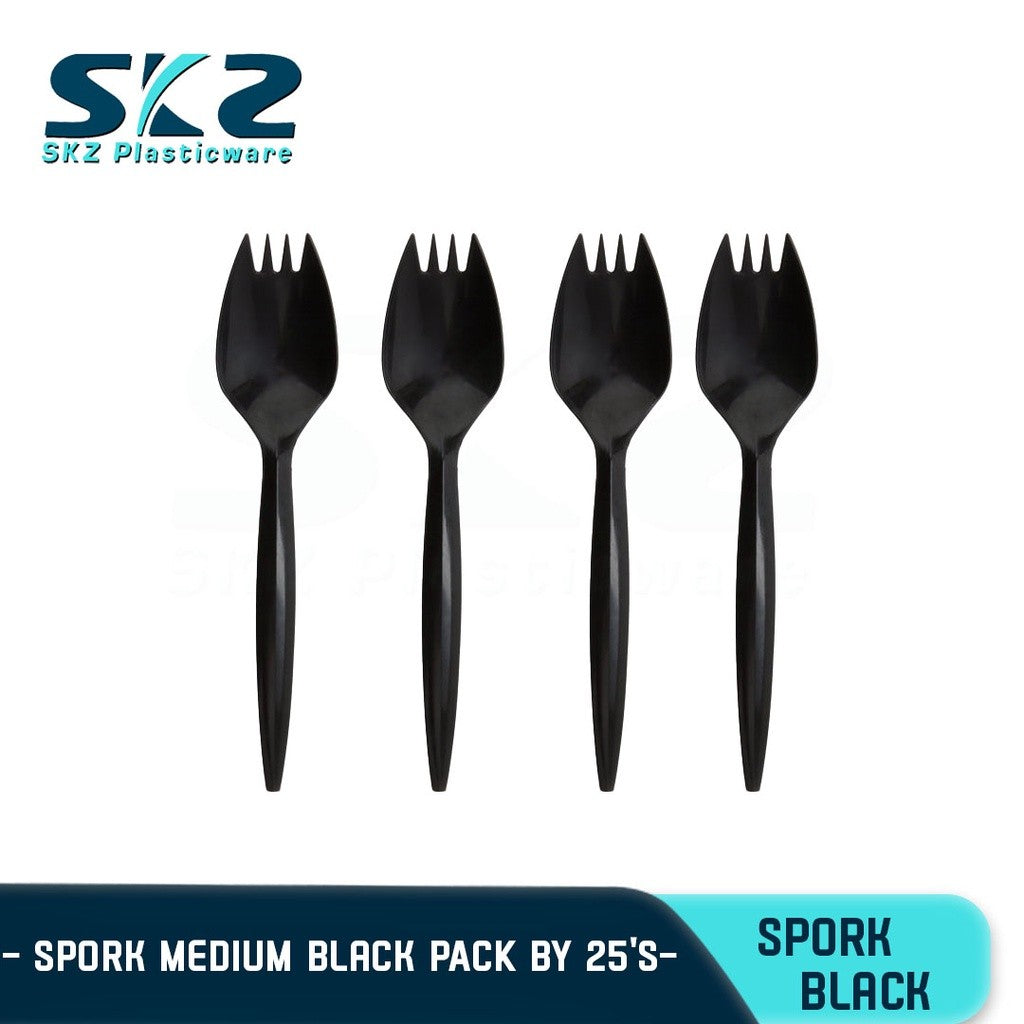 SKZ 1BOX DISPOSABLE SPORK BLACK 25PCS *100pack