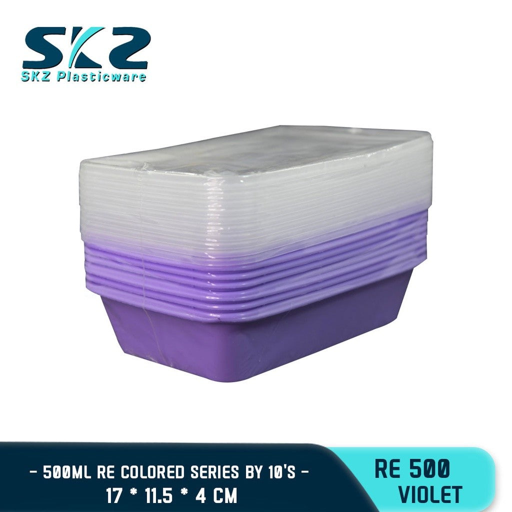 SKZ COLORED CONTAINER RECTANGULAR SERIES RE500 ENVIRONMENTAL FRIENDLY FOOD STORAGE MICROWAVABLE