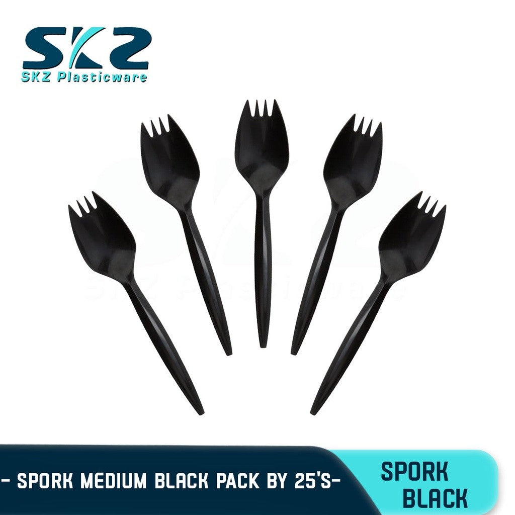 SKZ 1BOX DISPOSABLE SPORK BLACK 25PCS *100pack