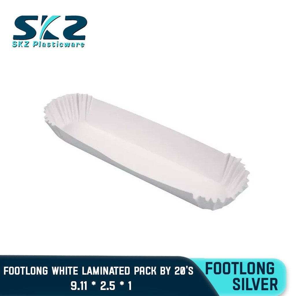 DISPOSABLE FOOTLONG WHITE LAMINATED PACK  BY 20S